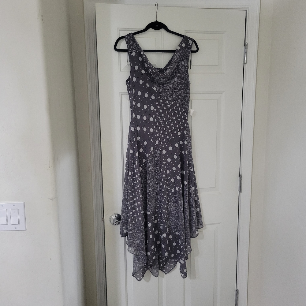 Grey Polka-dot Dress
